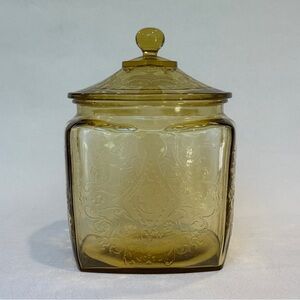 Amber Glass Biscuit Jar